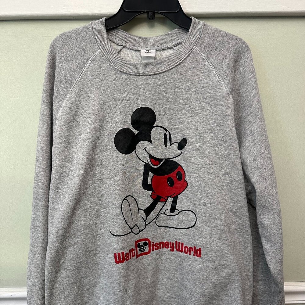 Disney Mickey Mouse Sweatshirt Adult XXL Gray Walt Disney World Crewneck WDW